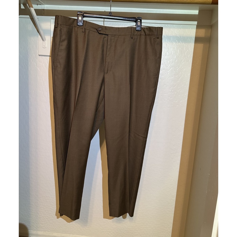 Santorelli Mens Roma Loro Piana Wool Dress Pants 42 Tobacco Brown Made in Italy